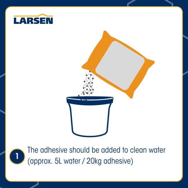 FAST SET FLEX | LARSEN FAST SET FLEX | TRADE RANGE ORANGE BAG | LARSEN TRADE ORGANGE | LARSEN TILE ADHESIVE | TILE ADHESIVE MANUFACTUER | LARSEN BUILDING PRODUCTS