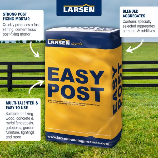 Larsen Easy Post | Easy Post | post fixing mortar | fence post fixing | gate post fixing | metal post fixing | wooden post fixing | Larsen Building Products