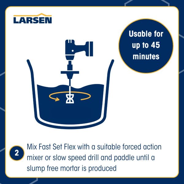 FAST SET FLEX | LARSEN FAST SET FLEX | TRADE RANGE ORANGE BAG | LARSEN TRADE ORGANGE | LARSEN TILE ADHESIVE | TILE ADHESIVE MANUFACTUER | LARSEN BUILDING PRODUCTS