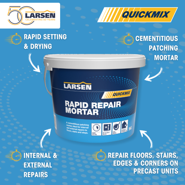 QUICKMIX RAPID REPAIR MORTAR | LARSEN RAPID REPAIR MORTAR | LARSEN QUICKMIX RAPID REPAIR MORTAR | RAPID REPAIR MORTAR HOW TO USE | STEP BY STEP GUIDE RAPID REPAIR MORTAR | LARSEN